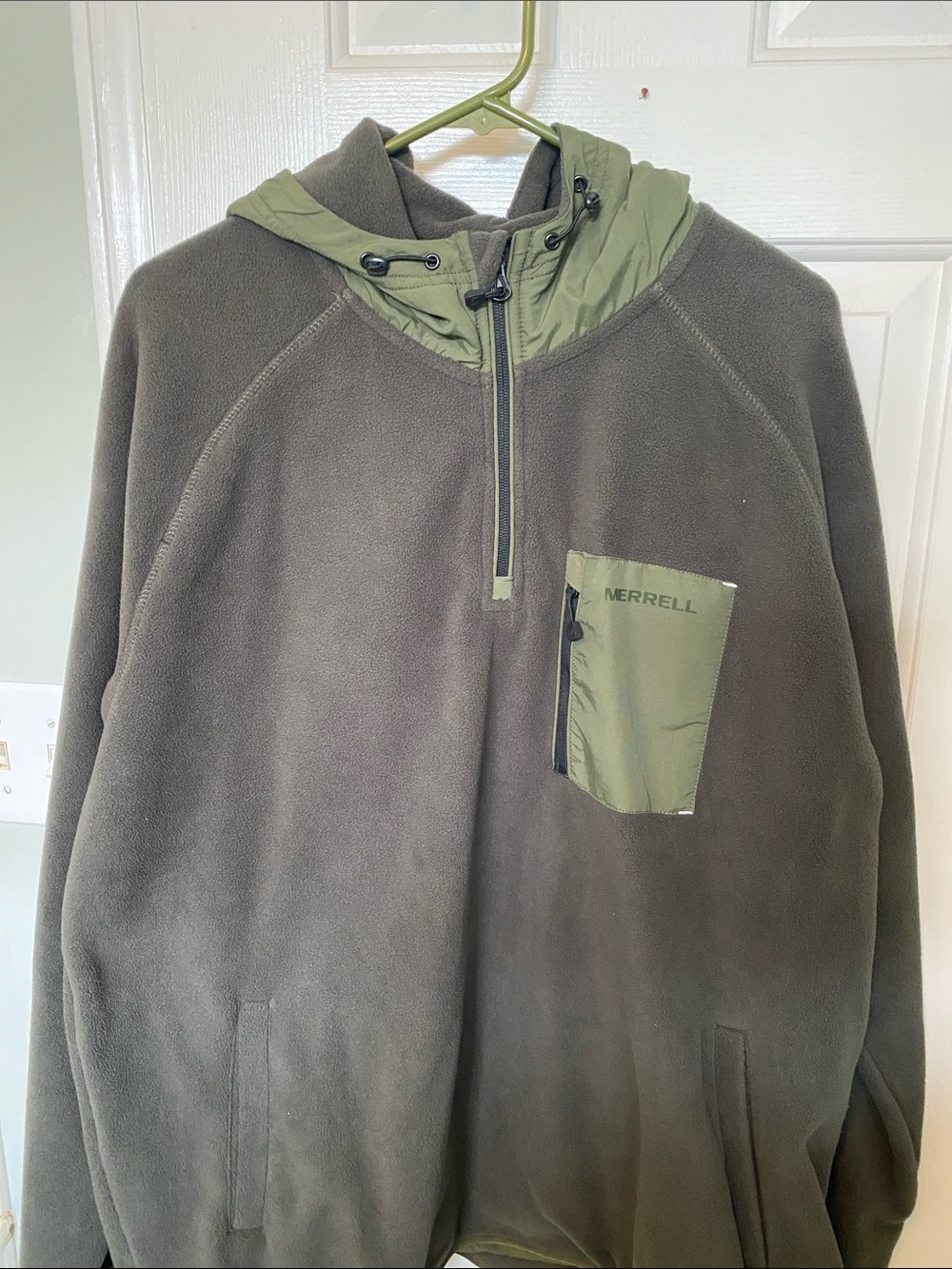 Merrell Men's Dark Olive Green Half-Zip Fleece Pullover